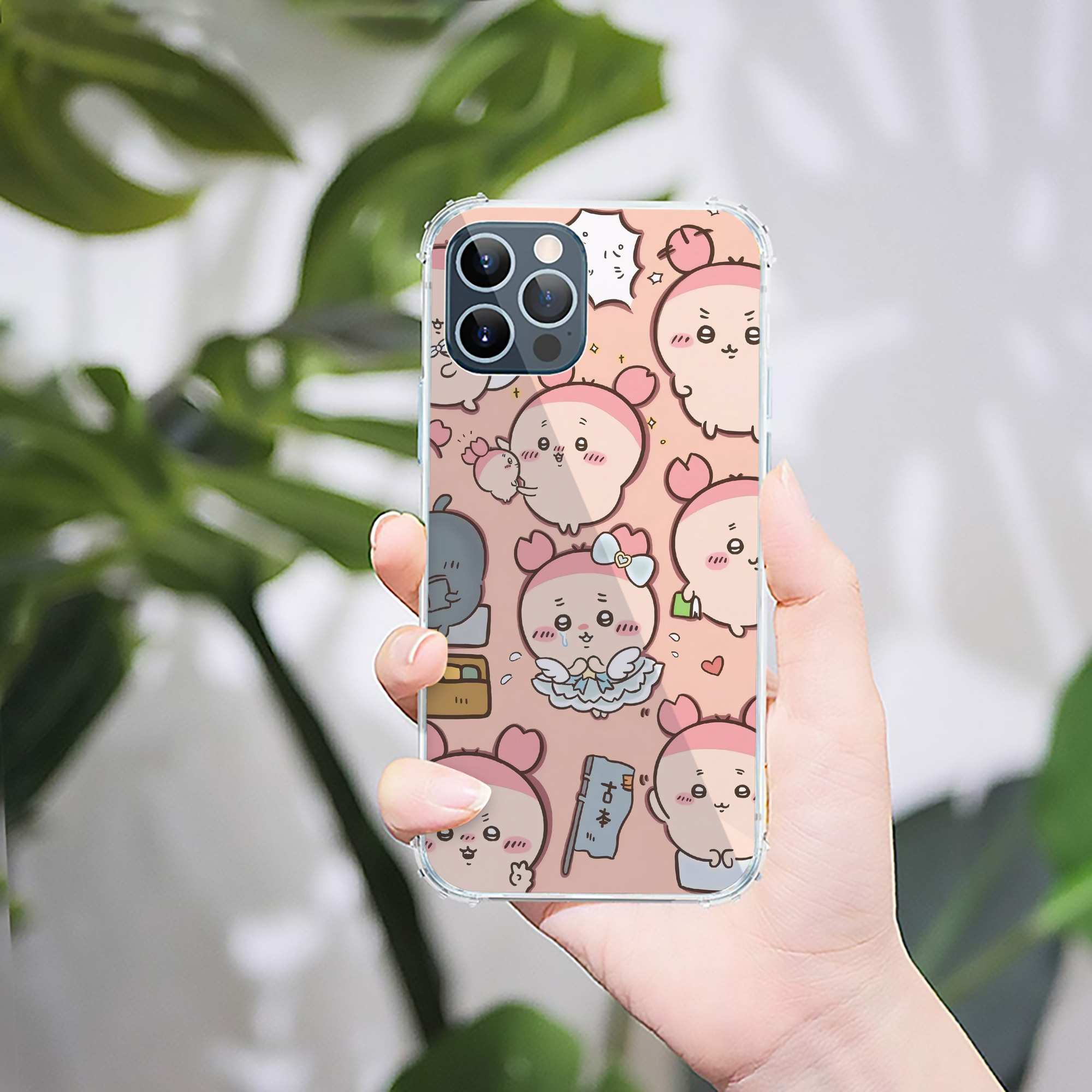 （画像用） ちいかわ Chii-kawa 【iPhone 12シリーズ対応】透明スマホケース（クリアソフトケース）